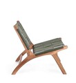 Scaun Joanna, Bizzotto, 65 x 79 x 69 cm, lemn de tec/piele naturala, verde