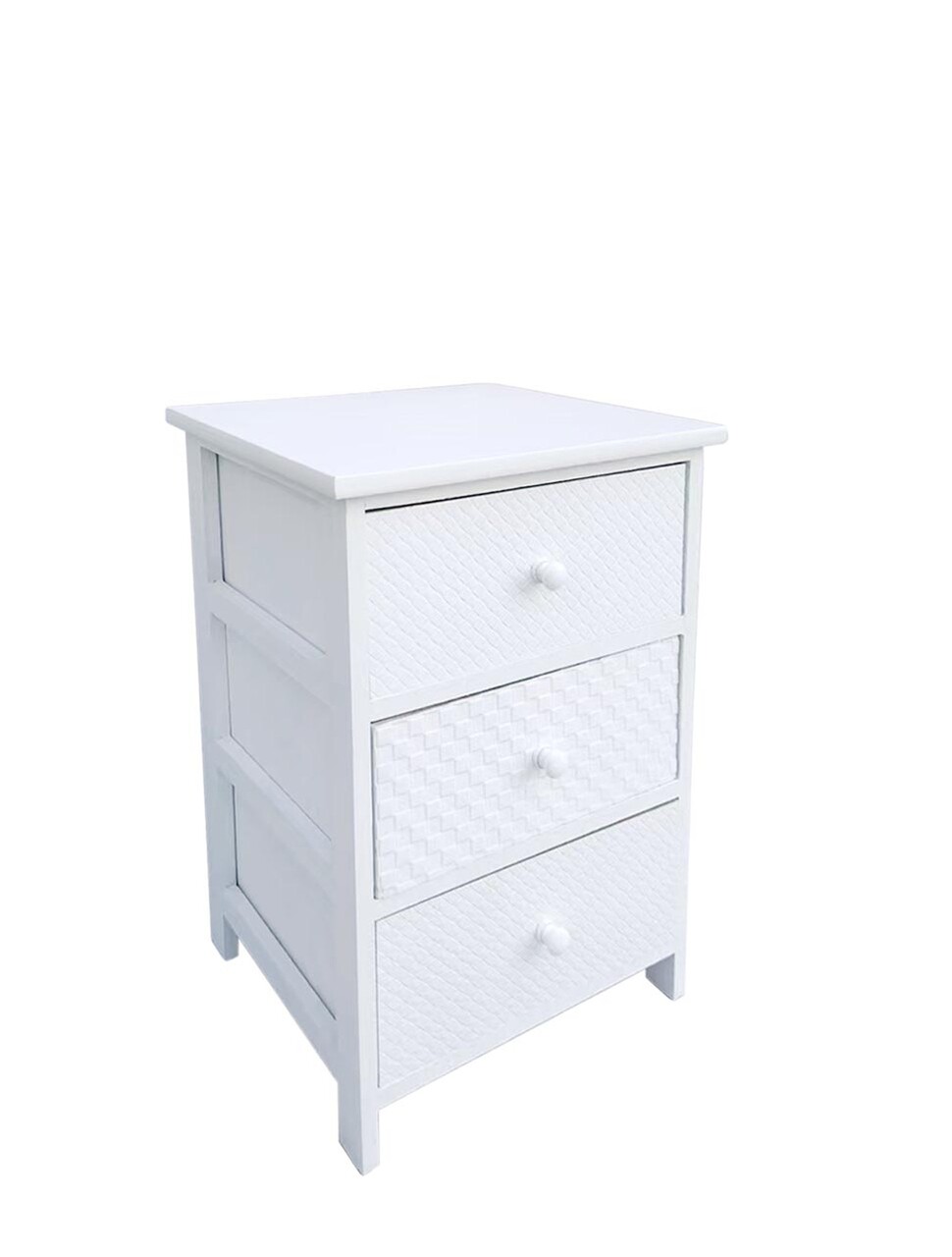 Comoda cu 3 sertare Nadya, Bizzotto, 40x29x58 cm, lemn de paulownia/placaj, alb
