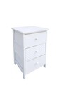 Comoda cu 3 sertare Nadya, Bizzotto, 40x29x58 cm, lemn de paulownia/placaj, alb