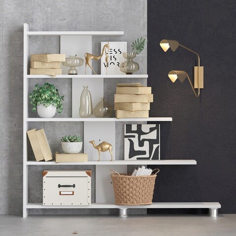 Corp biblioteca, Elegance, Reward, 122x120x20 cm, Alb Elegance