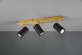 Plafoniera Marley, TRIO, 48x9x15 cm, 35W, 3x GU10, metal, negru/auriu