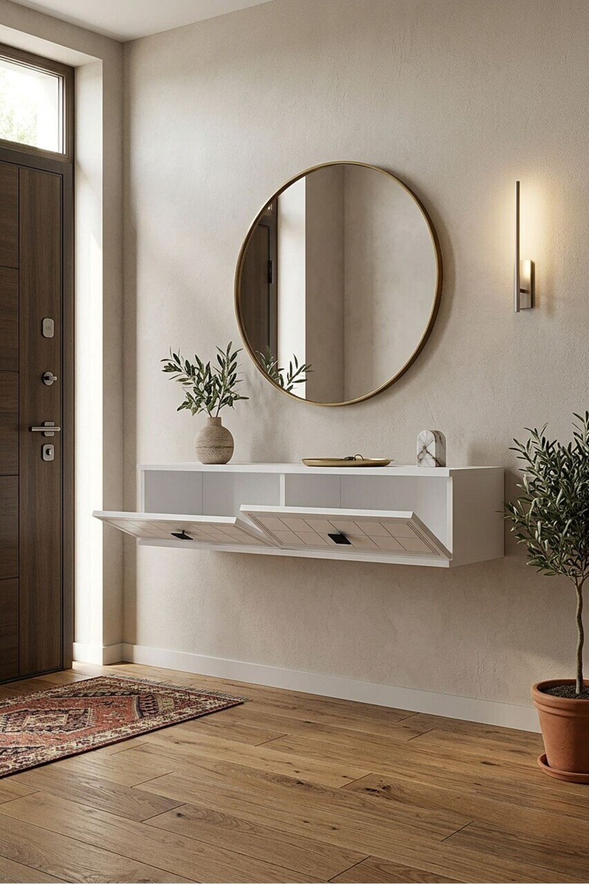 Dulap, Hanah Home, Yuka 120, 120x25.5x29.6 cm, Alb — imaginea 3