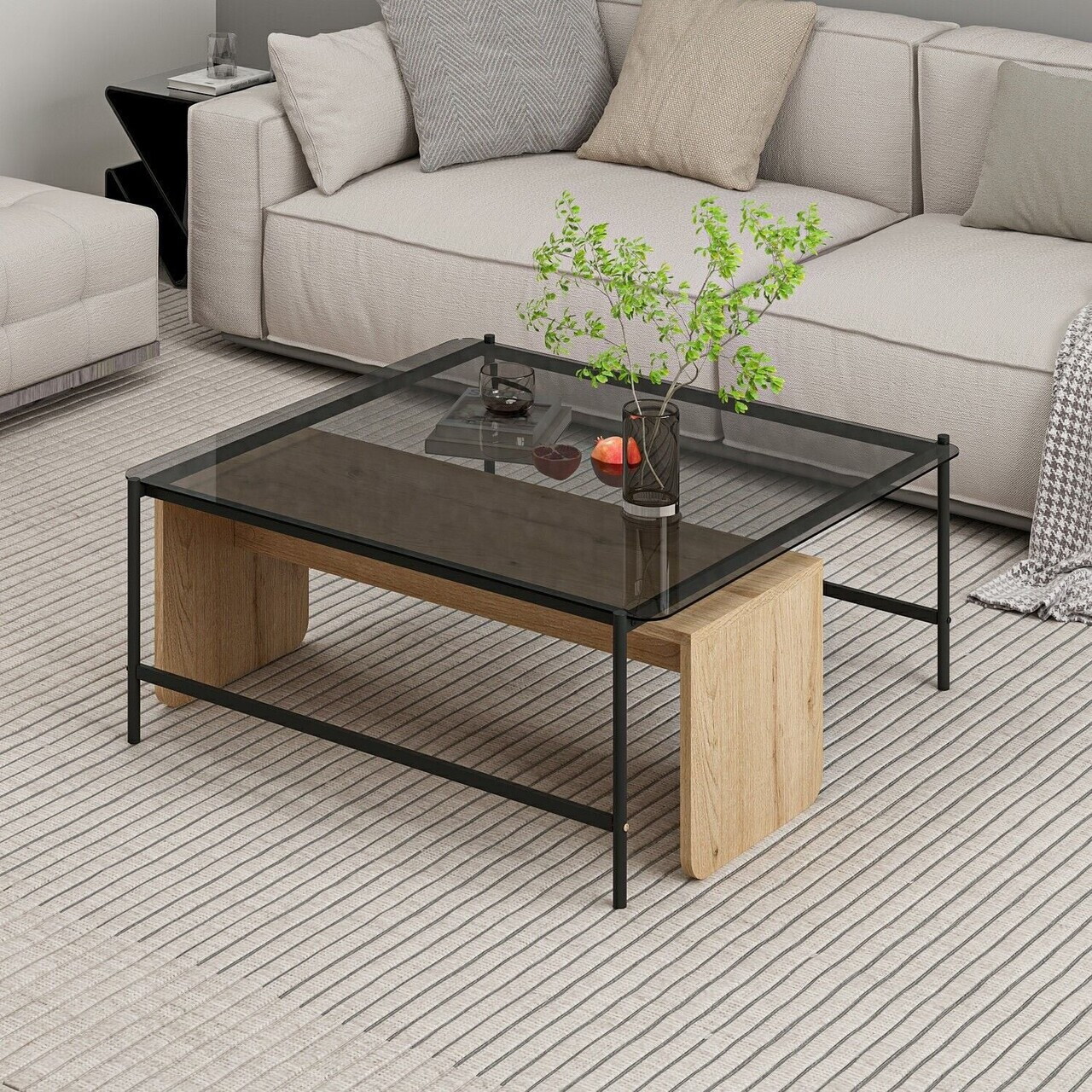 Masuta de cafea, Hanah Home, Maren, 88x40x100 cm, Coș adânc — imaginea 2