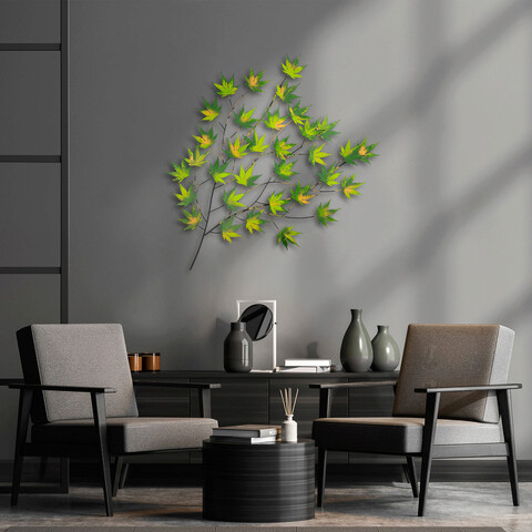 Decoratiune de perete, acer palmatum, metal, 92 x 116 cm, multicolor