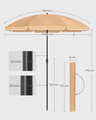 Umbrela pentru terasa, gradina, plaja Songmics, D160 cm, protectie solara UPF 50+, maro