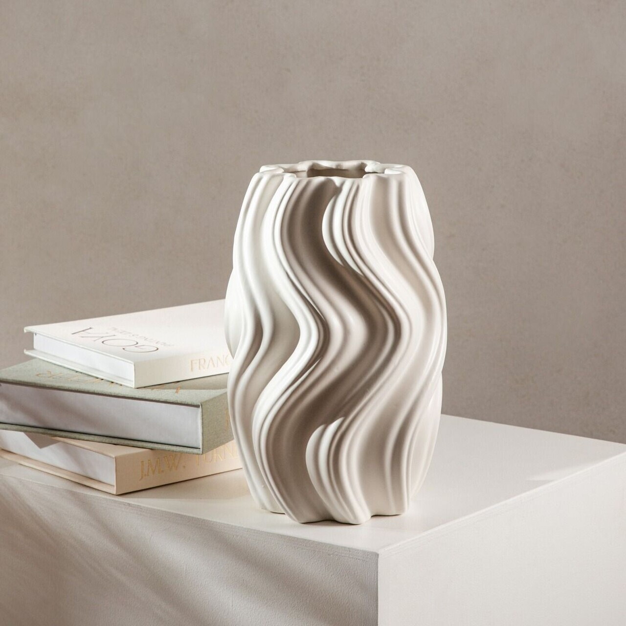 Vaza Salana, Homla, 16x15x26 cm, ceramica, alb - view 3