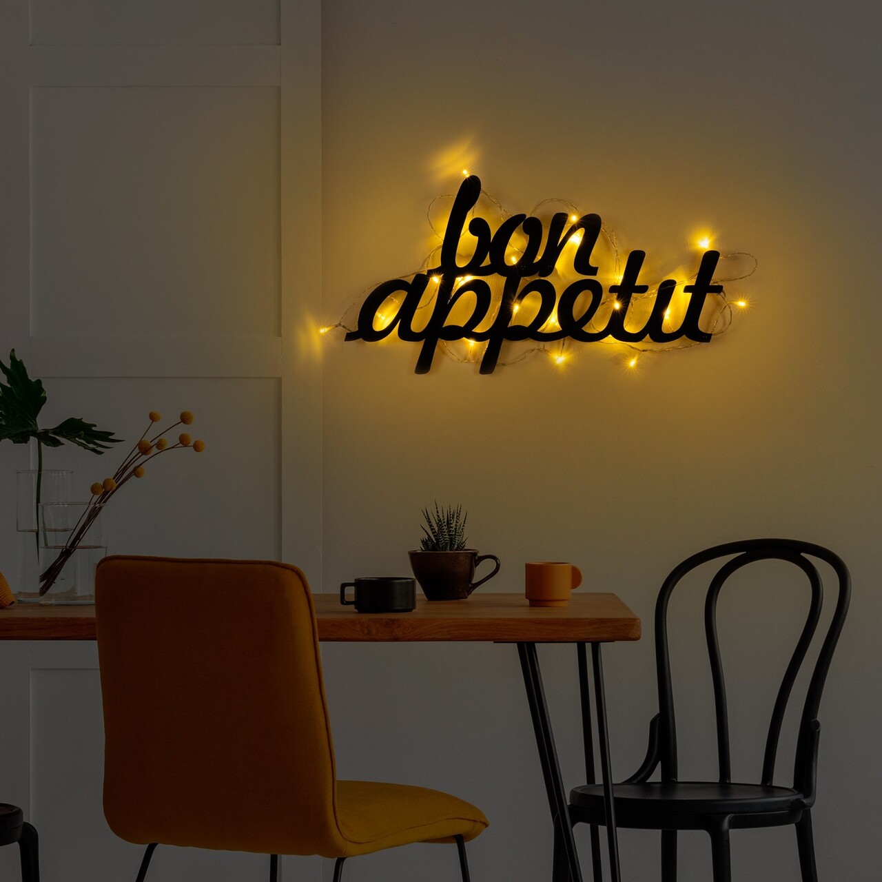 Decoratiune de perete, Bon Appetit 171, 30 x 50 cm, Negru - view 4