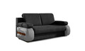 Canapea extensibila 3 locuri ELTAP, Laura, 202x79x84 cm, lemn/poliester, gri inchis/gri