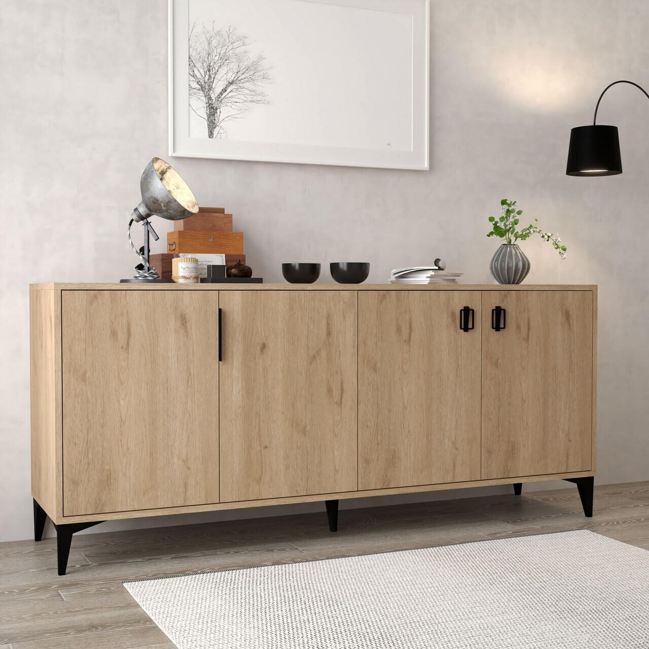 Consola, Hanah Home, Deren 4006, 180x78x44 cm, PAL, Maro — imaginea 4
