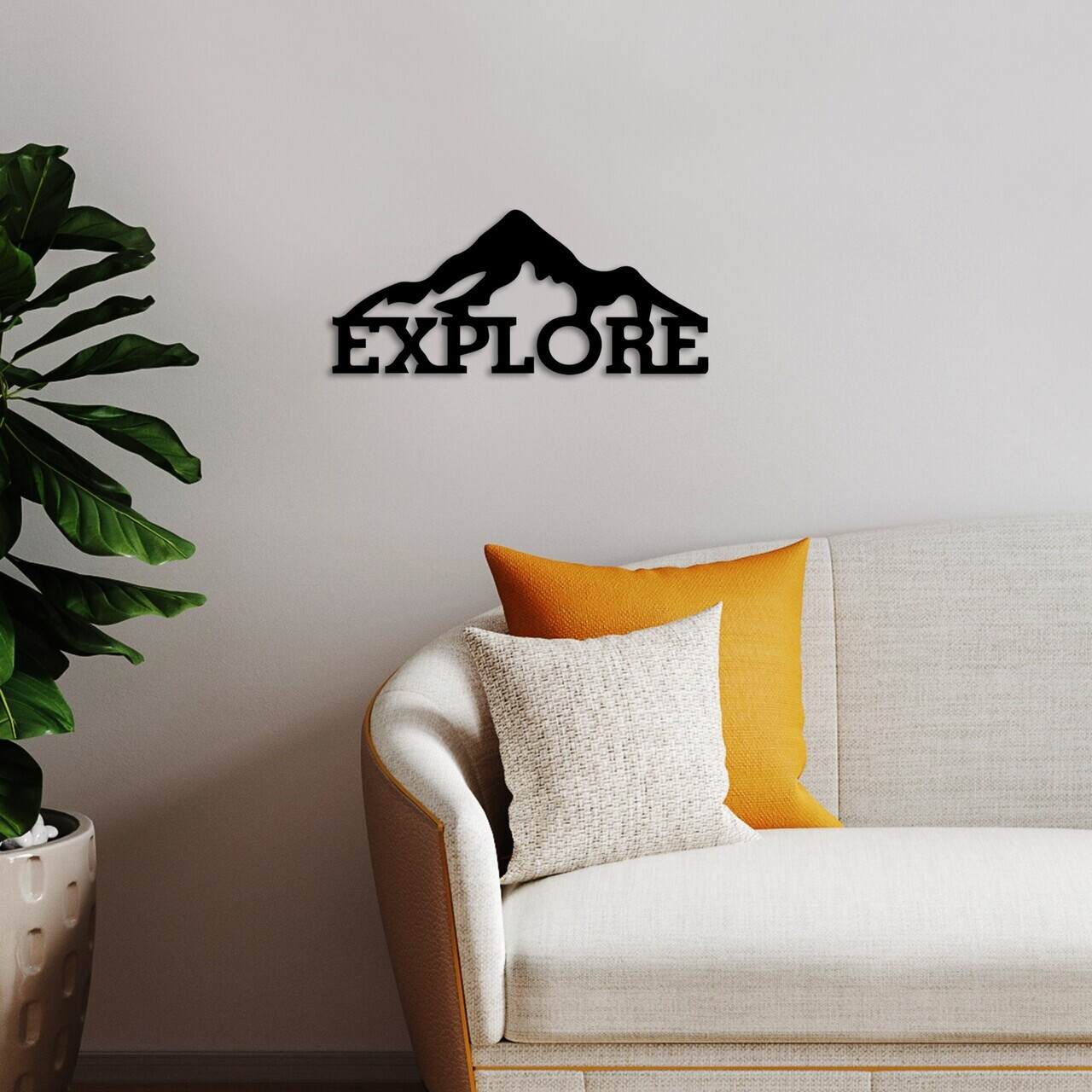 Decoratiune de perete, Explore, Dimensiune: 60 x 26 cm, Negru — imaginea 2
