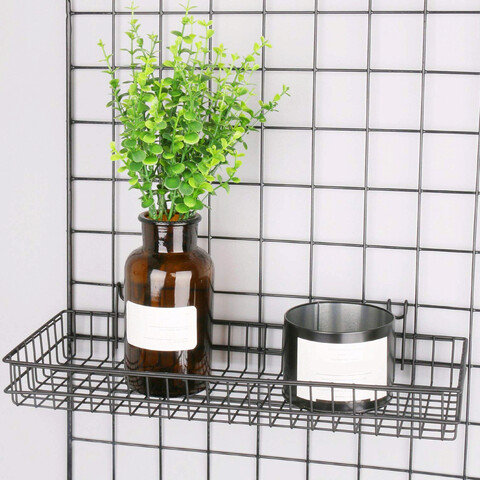 Decoratiune de perete, wr011, metal, dimensiune: 40 x 9 x 11 cm, negru