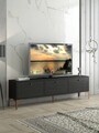 Comoda TV, Wood'n Love, Etna, 160 x 30 x 49 cm, pal/metal, negru/cupru