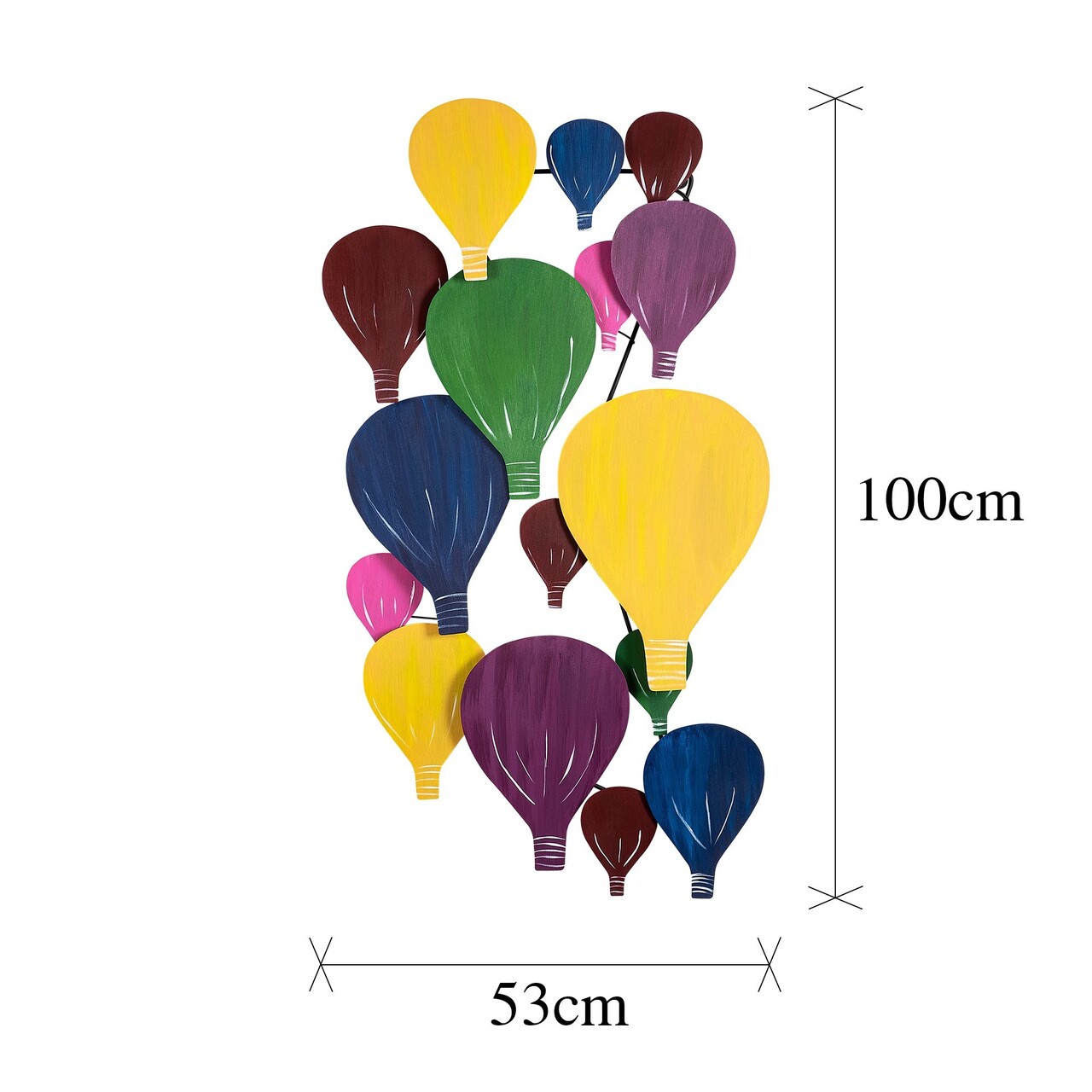 Decoratiune de perete, Kapadokya, Dimensiune: 53 x 100 x 7 cm, Multicolor - imagine 8