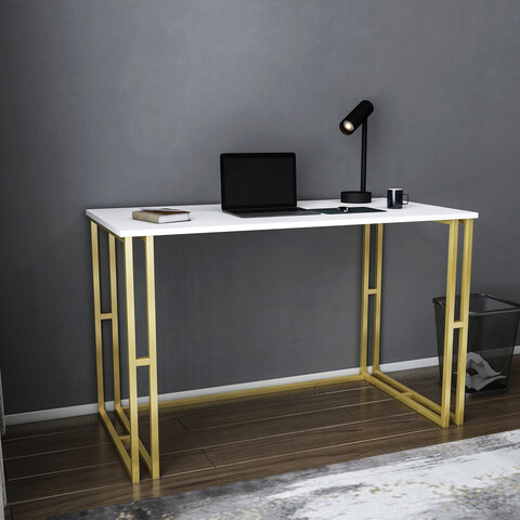 Birou, retricy, kane, 120x60x74.8 cm, pal, aur/alb