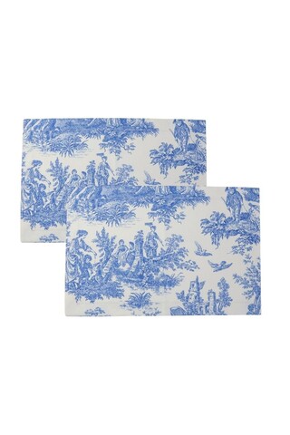 Set de șervețele de masă (2 piese), BST053, Albastru/Alb