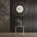 Masuta de cafea, Glam Round, Mauro Ferretti, 58x43 cm, otel/sticla, negru/auriu