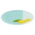 Set 12 farfurii, Fresh Summer, 20 cm - 25 cm, sticla, transparent/multicolor