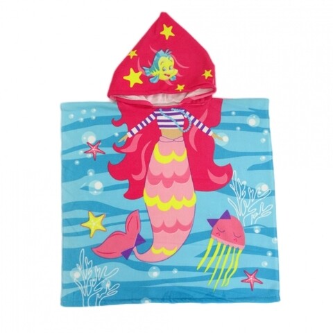 Prosop de plaja tip poncho Princess, Heinner, 60×120 cm, poliester, portocaliu/multicolor Heinner