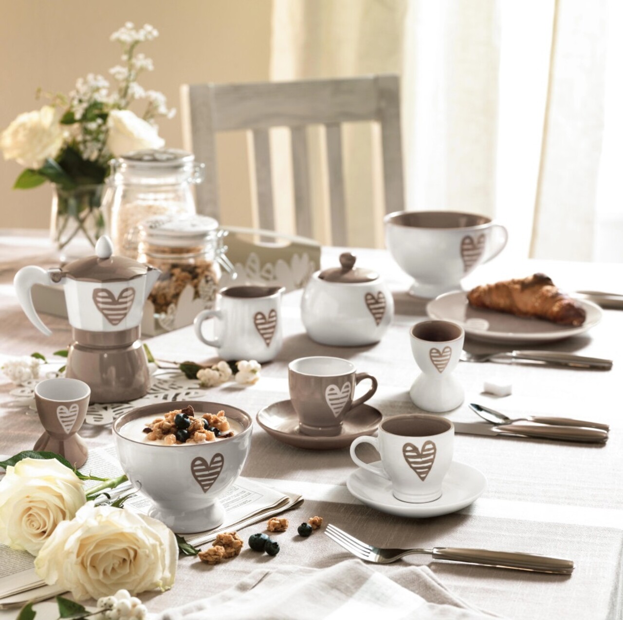 Cafetiera filtru 1 ceasca, Heartbeat Dove Grey, Brandani, 13x7x13 cm, aluminiu