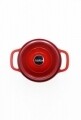 Cratita + capac Home Chef, Heinner, 1.2 l, aluminiu turnat, negru/rosu
