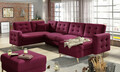 Coltar extensibil reversibil 5 locuri ELTAP, AsdU-18, Asgard, 326x202x93 cm, lemn/poliester, rosu