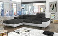 Coltar extensibil stanga 4 locuri ELTAP, Armd-18, Armando, 289x203x85 cm, lemn/poliester, gri inchis/alb