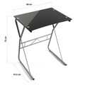 Birou Jaycee, Versa, 60x47.5x75 cm, sticla/metal, negru