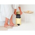 Cos de gunoi cu pedala, Brabantia, NewIcon Mellow Yellow, 3 L, 23.5x16.8x26.4 cm, otel, galben pastel