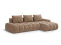 Coltar extensibil dreapta 3 locuri, Linz, Cosmopolitan Design, 275x142x84 cm, cotiera stanga, catifea, bej inchis