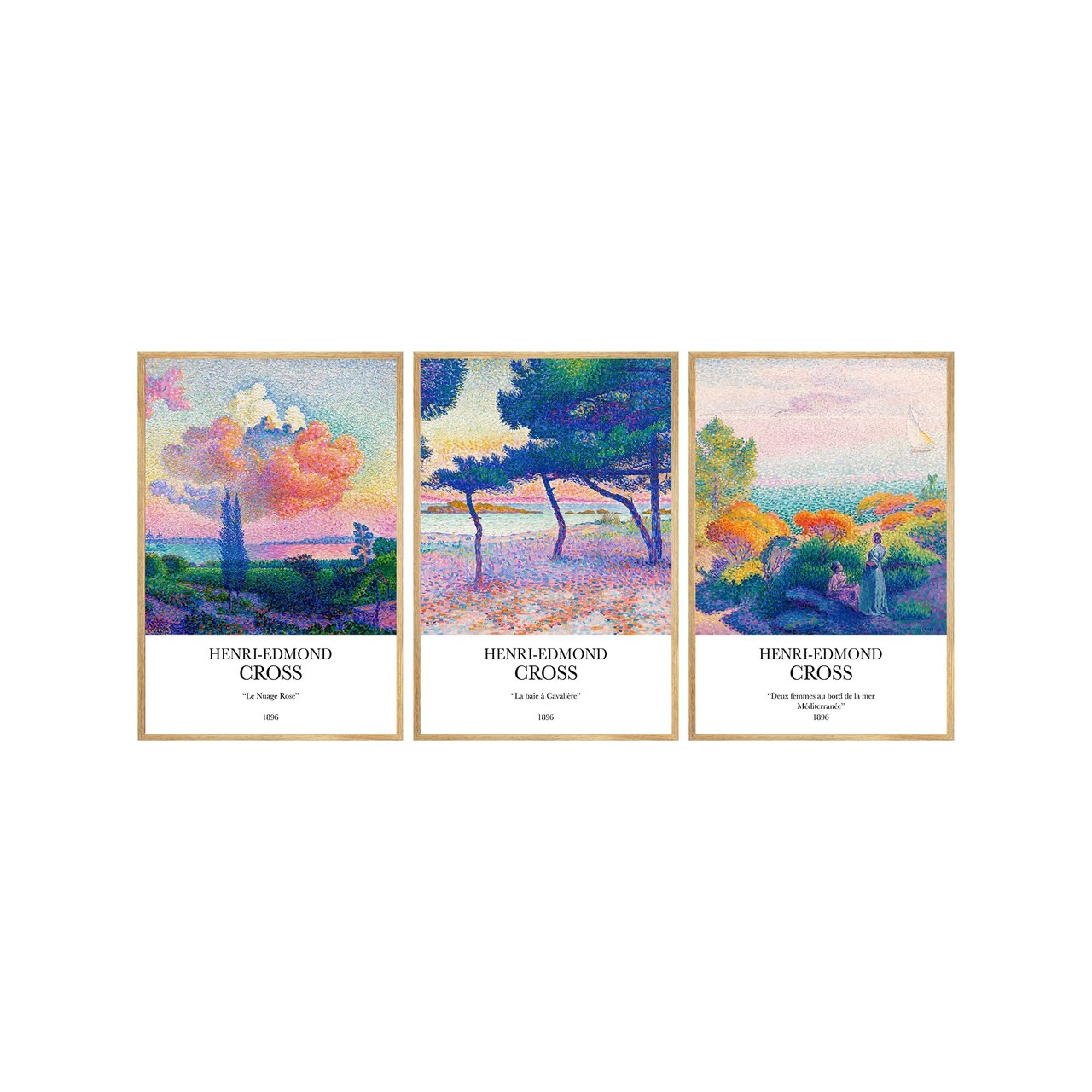 Set 3 tablouri decorative, Huhu265, Cadru: 100% LEMN MASIV (Grosime: 2 cm), Multicolor - view 3