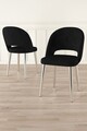 Set scaune (6 bucăți), Charlotte, Pane, Negru / Crom