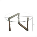 Masuta de cafea, Neostill, Yuvarlak Cam Orta Sehpa S301, 80x41x80 cm, Maro