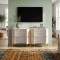 Consola, Hanah Home, Squarel 180, 180x75x32 cm, Alb / Travertin