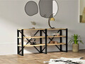 Corp biblioteca, Puqa Design, Datça, 133.2x65x32.1 cm, PAL, Safir / Negru