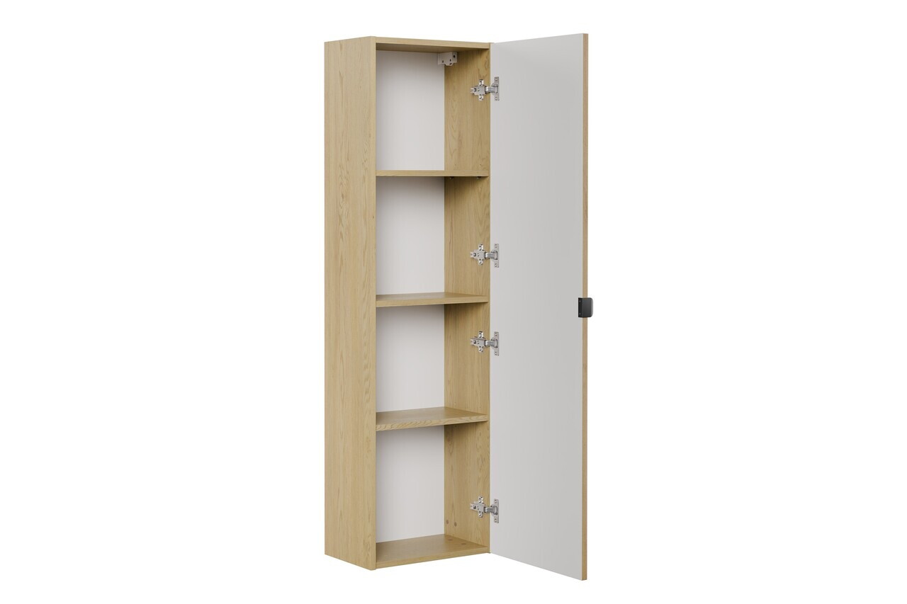 Dulap inalt cu usa, cu fixare pe perete, Ovalia Cremona, Comad,  40x25.4x140 cm, MDF/PAL laminat, stejar cremona — imaginea 3