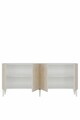 Consola, Hanah Home, Gumus 180, 180x79x32 cm, Alb / Travertin