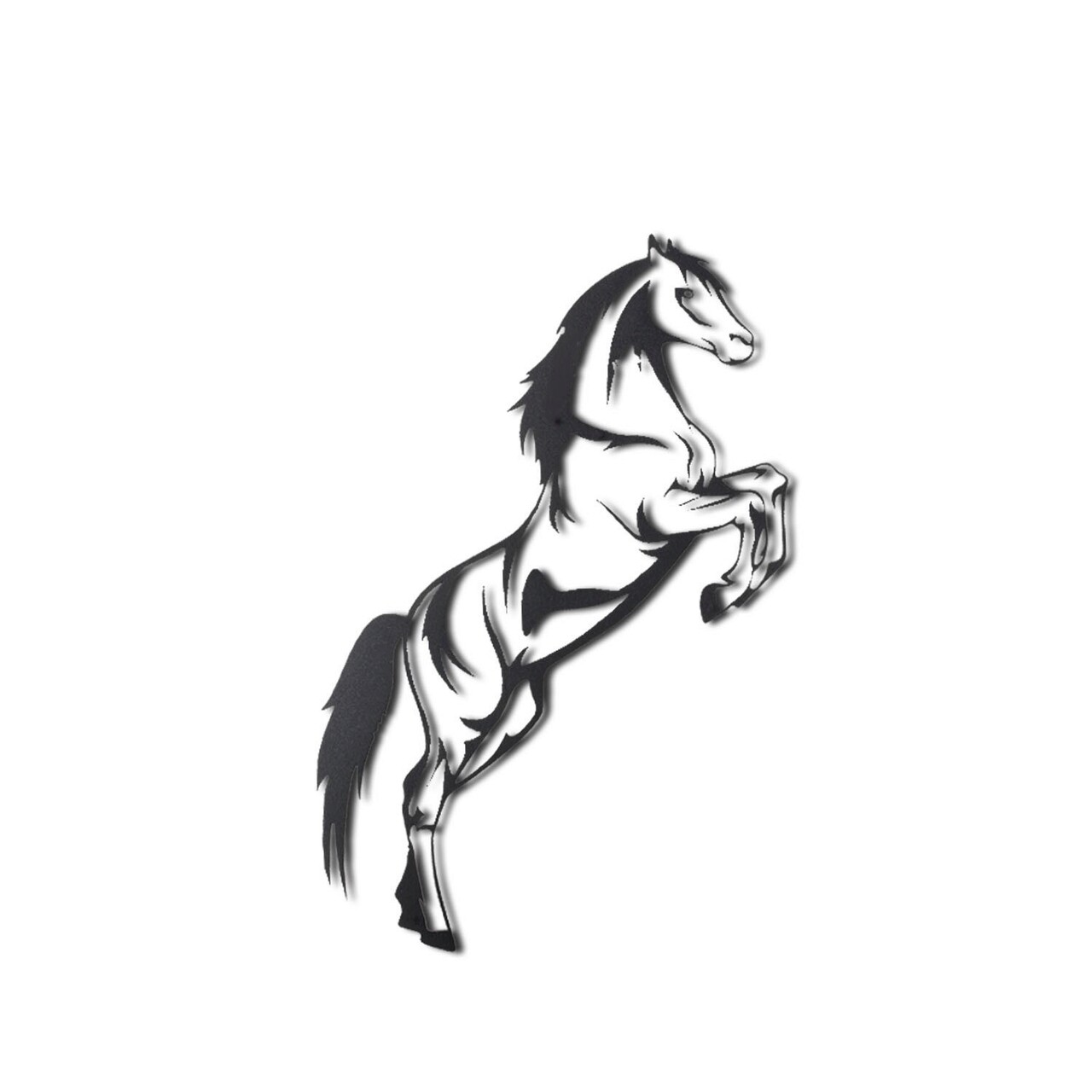 Decoratiune de perete, Wild Horse, Metal, Dimensiune: 50 x 20 cm, Negru - 1 | YEO
