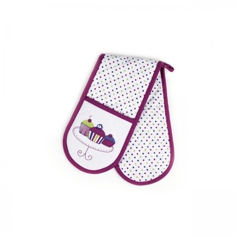 Manusa dubla de bucatarie, 18x75 cm, 100% bumbac, cupcake