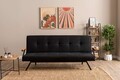 Canapea extensibila cu 3 locuri, Futon, 859FTN2904, Metal , Negru