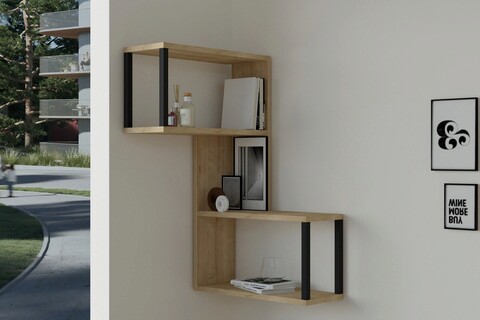 Raft de perete, asse home, lecco , 84x52x20 cm, maro