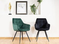 Scaun Lilia Velvet, Signal, 59x45x90 cm, catifea/otel, negru