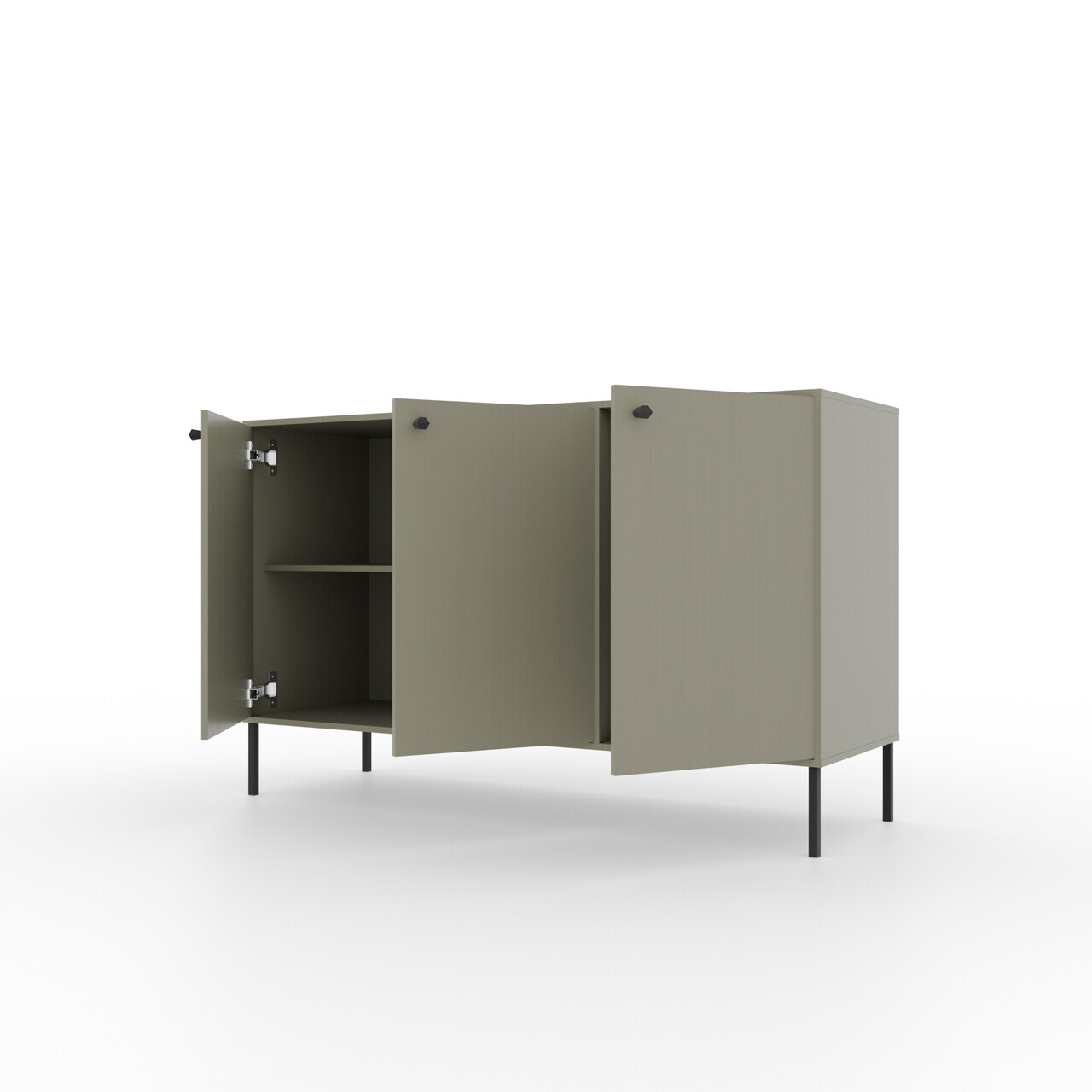 Comoda ADRK, Tili 3D, 124.5x40.8x73.9 cm, PAL laminat, verde eucalipt — imaginea 4