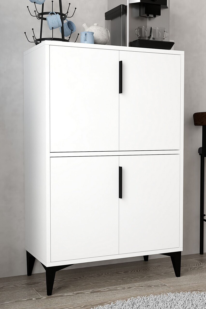 Dulap multifunctional, Hanah Home, Ada 1401, 72x114x36.5 cm, PAL, Alb — imaginea 4