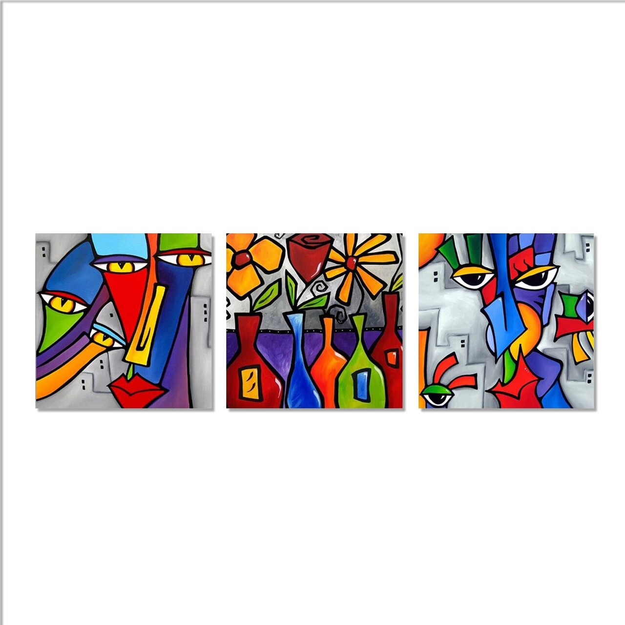 Set 3 tablouri decorative, DRPRC02, Cadru: 100% LEMN (grosime: 3 cm), Multicolor - view 3