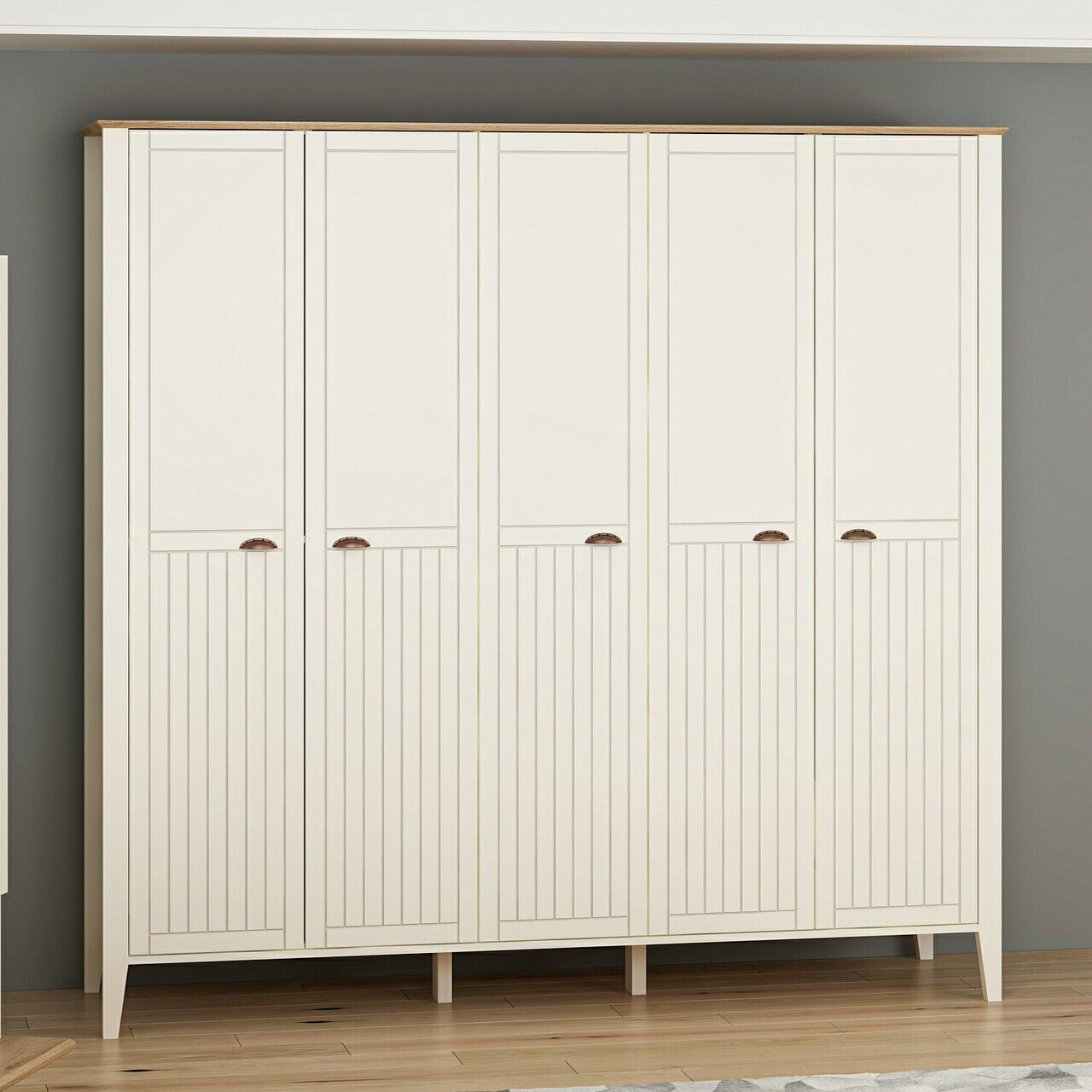 Dulap pentru haine, Hanah Home, Marlo, 228x220x61 cm, Coș adânc — imaginea 3