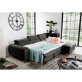 Coltar extensibil dreapta 3 locuri ELTAP, RT-05NU, Grayson, 278x205x92 cm, lemn/poliester, gri inchis