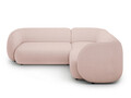 Coltar dreapta 4 locuri, Kate, Micadoni, 252x220x76 cm, tesatura boucle, roz pudra