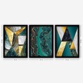 Set 3 tablouri decorative, 3SC37, MDF, Plastic, Multicolor