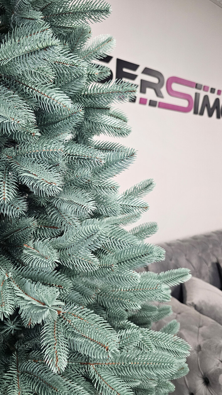 Brad artificial Christmas Deluxe by Sersimo, Laponia Select argintiu, integral 3D, 210cm — imaginea 14