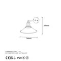 Aplica de perete, Fulgor, 942FLG2168, Metal, Negru/Maro antic